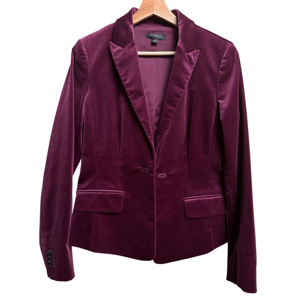 Ann Taylor Purple Velvet Blazer